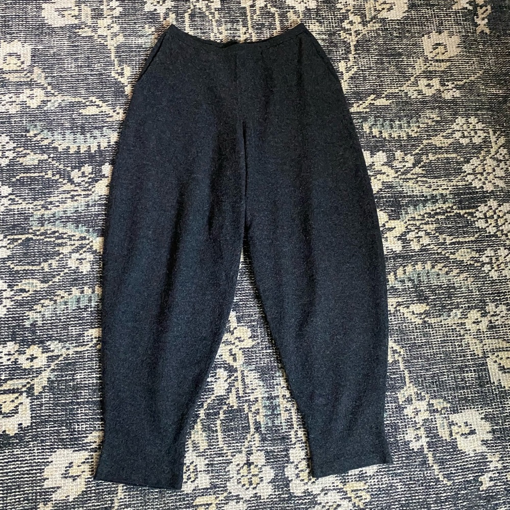 COS charcoal boiled wool pants